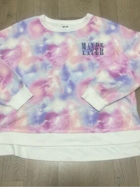 $3/20-SO Pastel Pink & Lavender Tie-Dye Crewneck Sweatshirt size16Plus